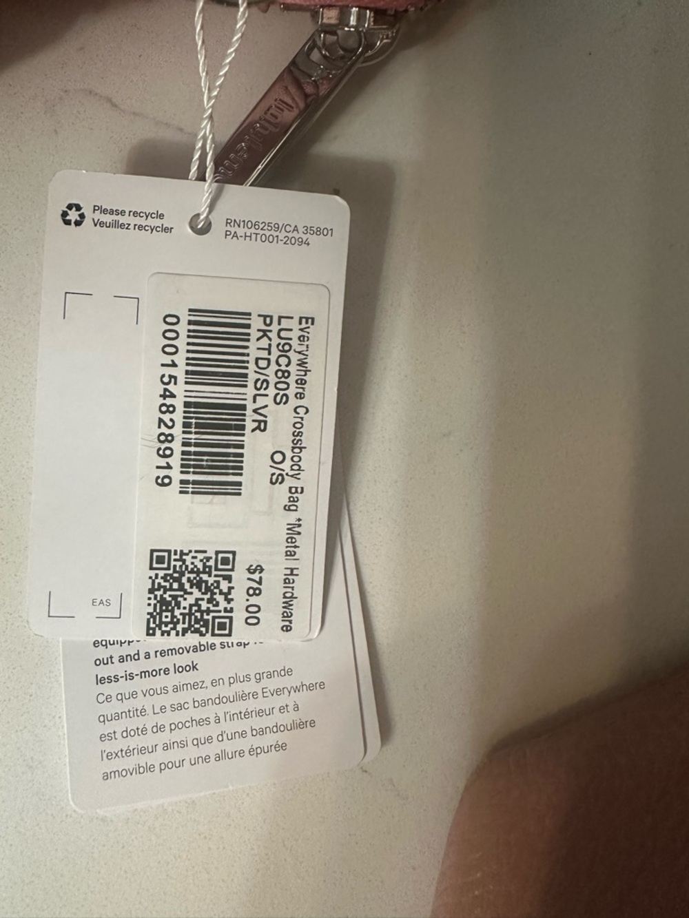 Pink Crossbody Sling Bag Lululemon, brand new with tags! - Picture 5 of 5